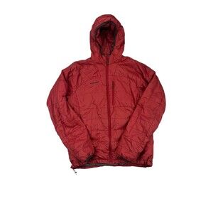 Mammut Men’s Down Puffer Primaloft Jacket Size L Red w/Hood